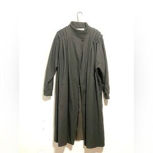 Vintage Shari Love Fashions Gray Wool Blend Tench Winter Coat Women’s Sz 16 EUC